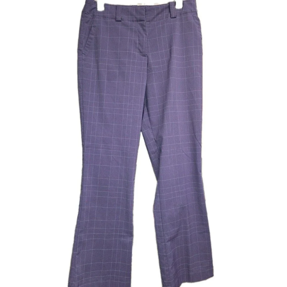 Nike Golf Women’s Size 8 Purple Plaid Bootcut Flare Pants NWOT